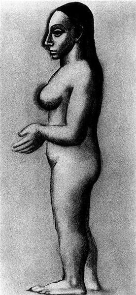 Pablo Picasso Classical Oil Paintings Female Nude In Profile